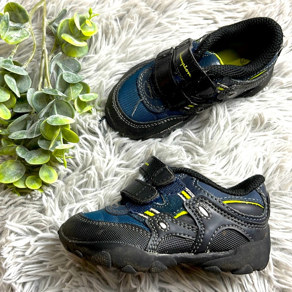 Champion black and blue toddler Velcro sneakers size 6